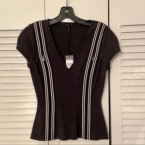 BCBG MAXAZARIA Dark Heather Gray Top